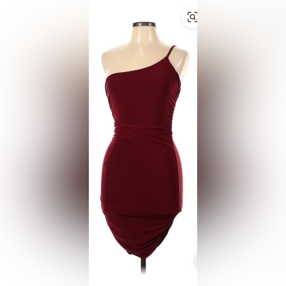 Burgundy Shaped Bodycon Dress